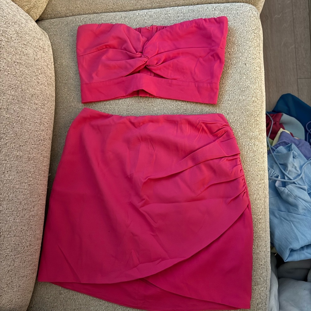 Elegant Pink Skirt Set